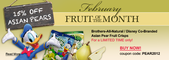 SAVE 15% on ALL Asian Pear Fruit Crisps -- Brothers-All-Natural is America's favorite brand of 100% fruit snacks!